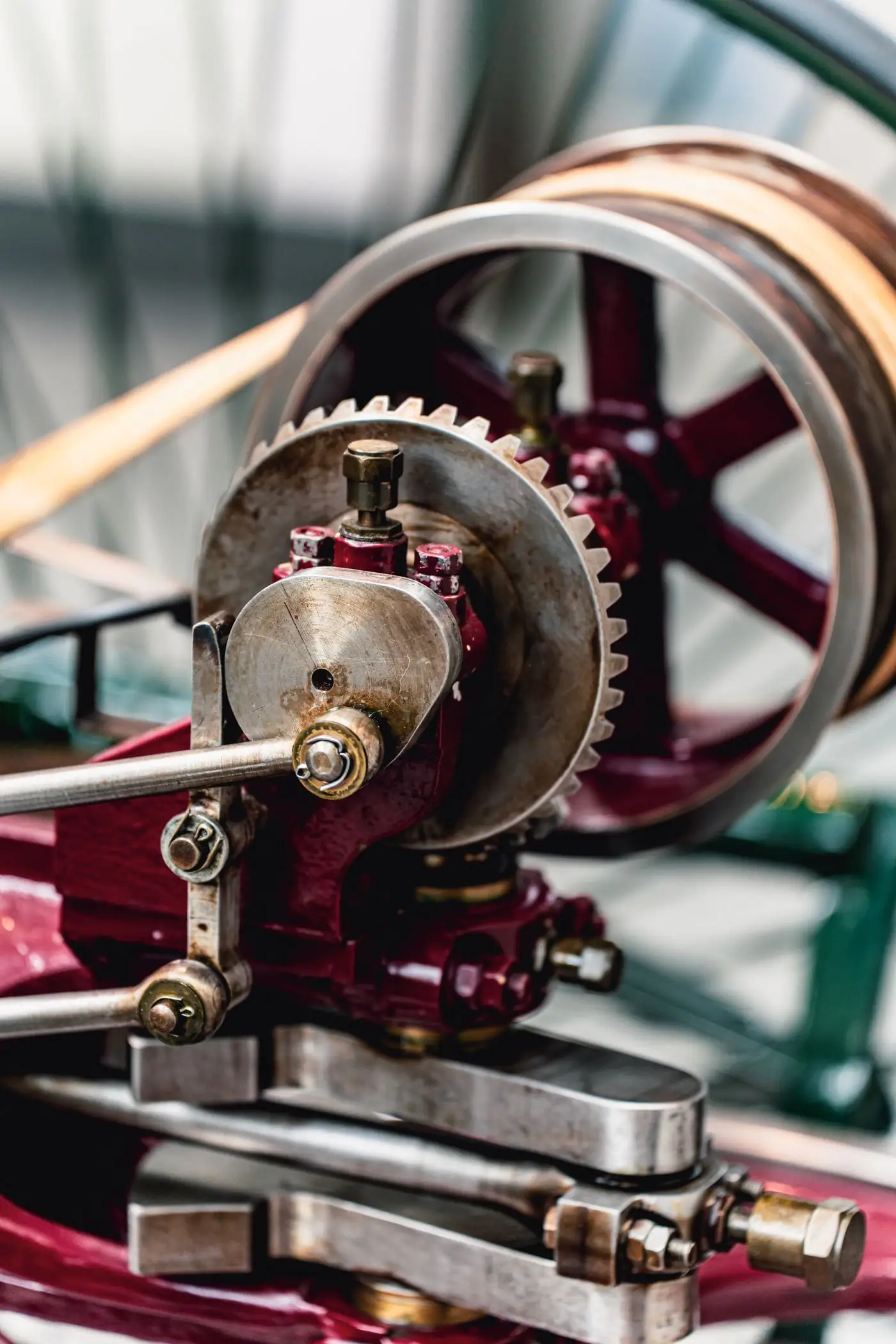A geared machine on a workshop floor